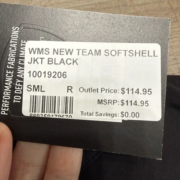 Ariat Black Softshell Jacket with White Logo - Picture 3 of 3